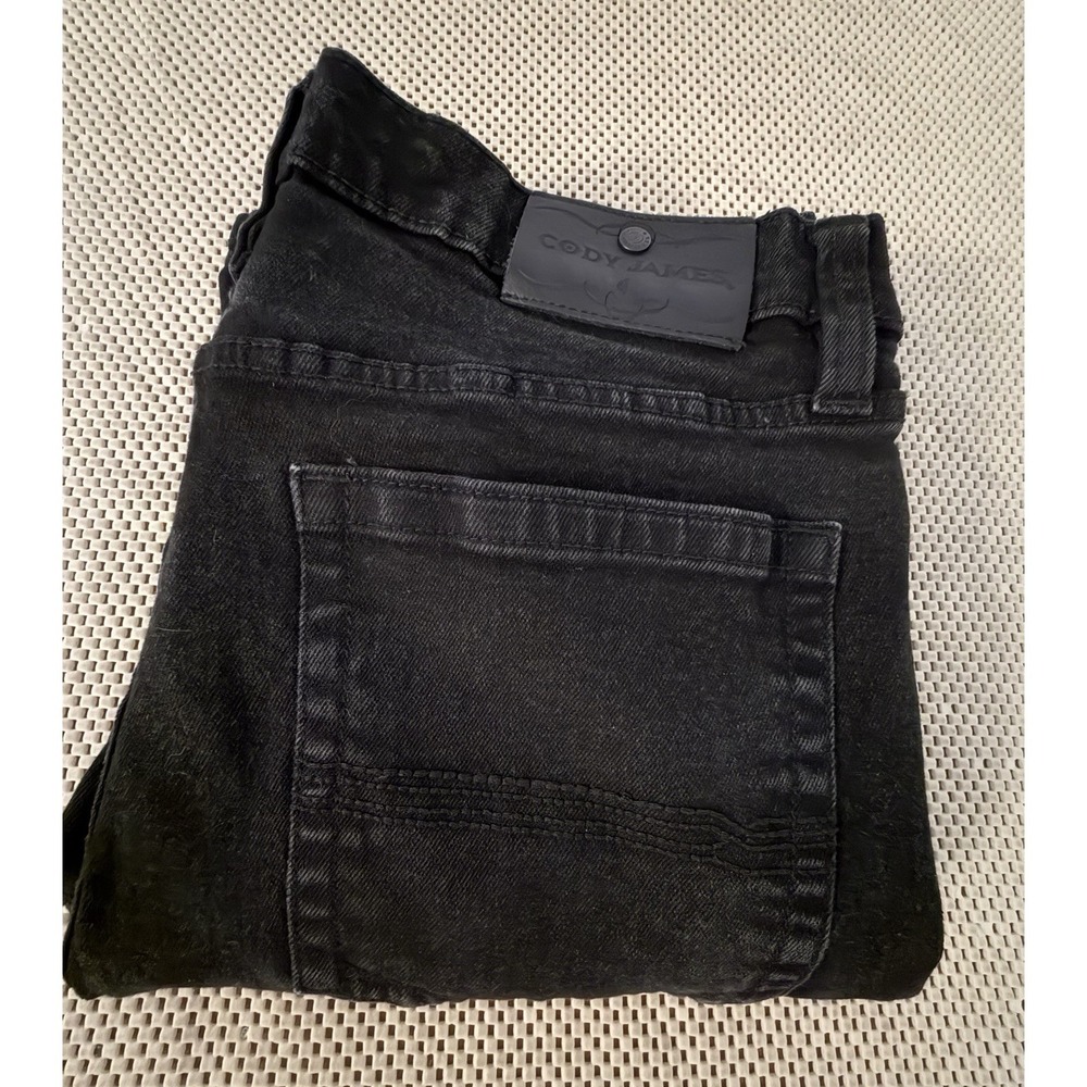 Cody James Jeans Men Sz 36 (measures 34) Relaxed Straight Leg Fit Stretch Black